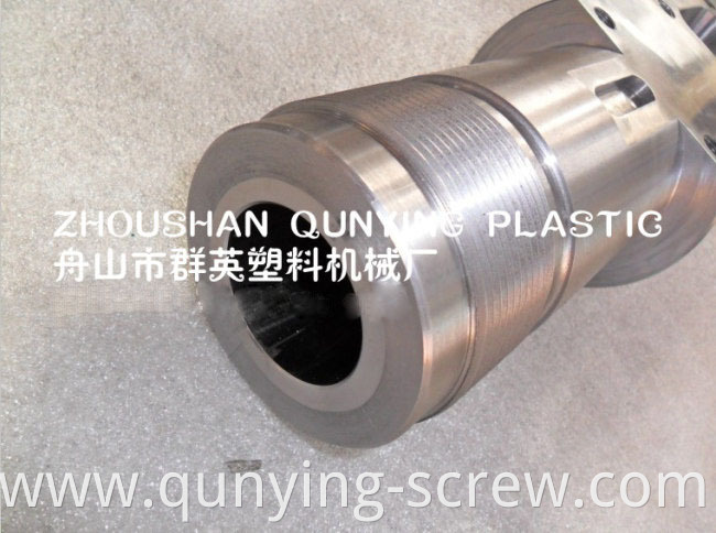 Bimetallic twin screw barrel for conical twin screw barrel double extruder machine